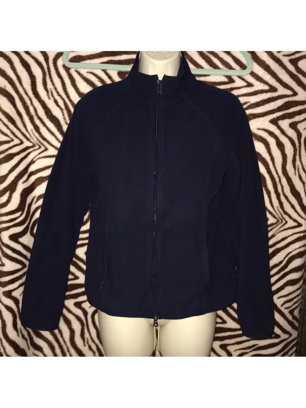 Cheetah small blue fleece zip jacket with zip pockets